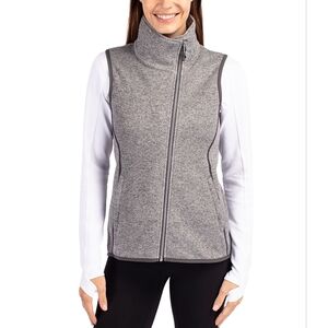 Cutter And Buck Gray Full Zip Vest Gray XS